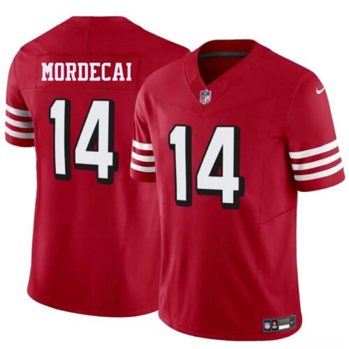 New Red San Francisco 49ers #14 Tanner Mordecai 2025 F.U.S.E. Vapor Untouchable Limited Stitched Football Jersey - SFR63