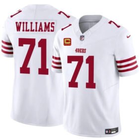 White San Francisco 49ers #71 Trent Williams 2025 F.U.S.E. With 4-Star C Patch Vapor Untouchable Limited Stitched Football Jersey - SFR51