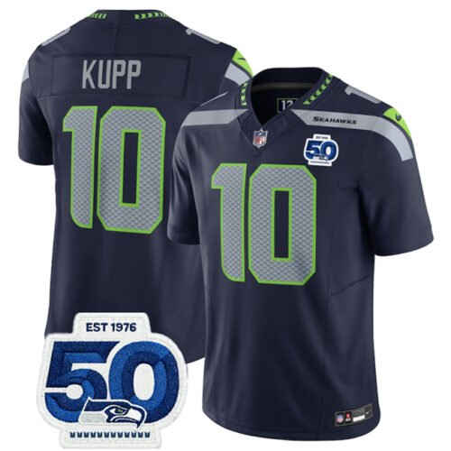 Navy Seattle Seahawks #10 Cooper Kupp 2025 F.U.S.E. 50th Anniversary Patch Vapor Untouchable Limited Stitched Football Jersey - SSR57