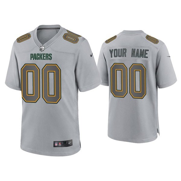 Grey Green Bay Packers Active Player Custom Atmosphere Fashion Stitched Game Jersey - GBJ183
