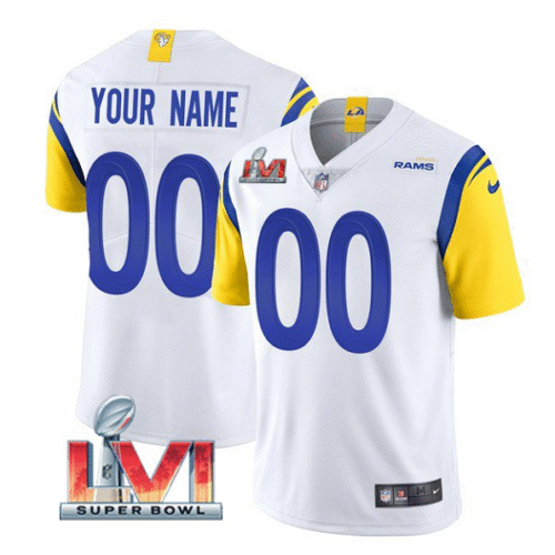 White Los Angeles Rams ACTIVE PLAYER Custom 2022 Super Bowl LVI Vapor Limited Stitched Jersey - LAR60