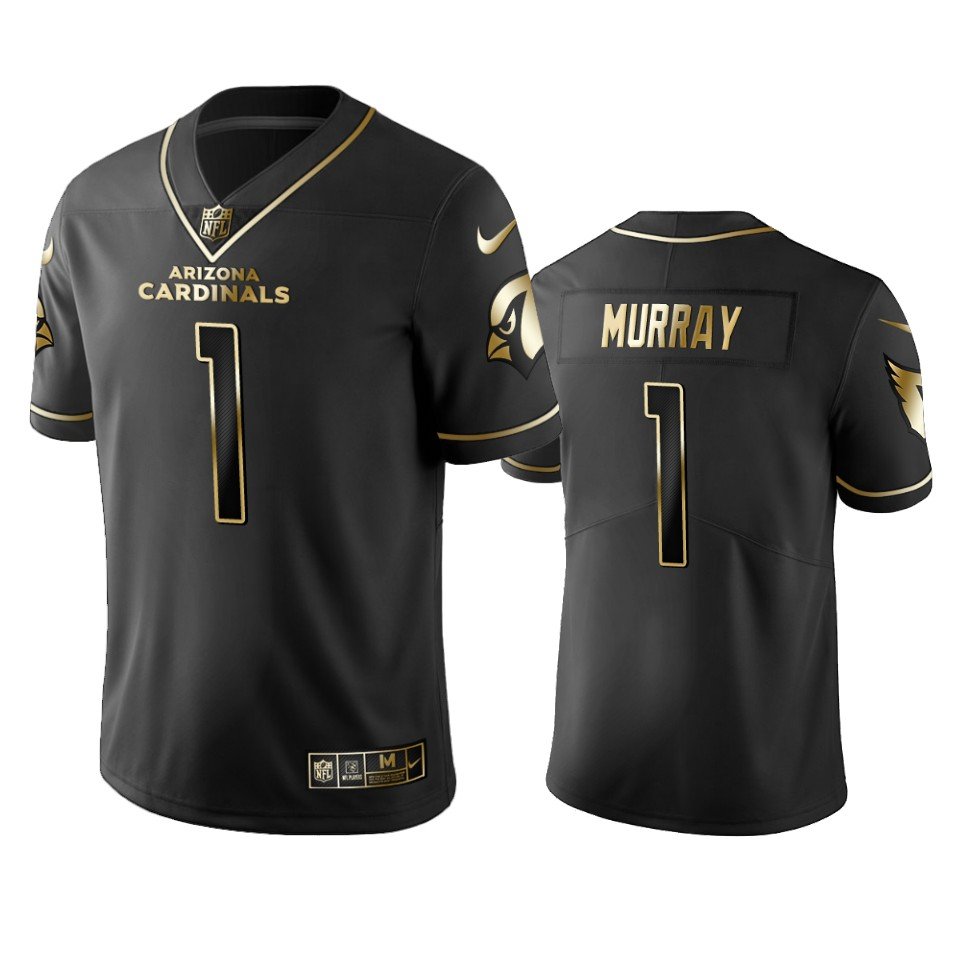 Cardinals #1 Kyler Murray Stitched NFL Vapor Untouchable Limited Black Golden Jersey - ACJ92