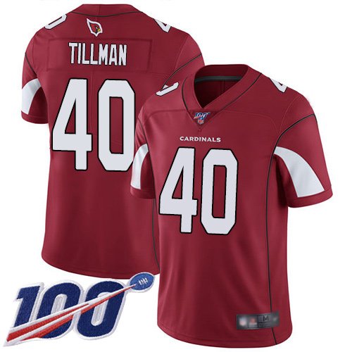 Nike Cardinals #40 Pat Tillman Red Team Color Stitched NFL 100th Season Vapor Limited Jersey - ACJ378