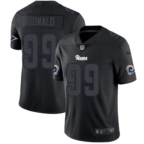 Nike Rams #99 Aaron Donald Black Stitched NFL Limited Rush Impact Jersey - LAR363