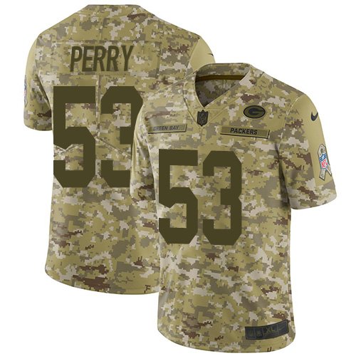 Nike Packers #53 Nick Perry Camo Stitched NFL Limited 2018 Salute To Service Jersey - GBJ495