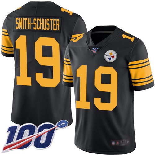 Nike Steelers #19 JuJu Smith-Schuster Black Stitched NFL Limited Rush 100th Season Jersey - PSJ402