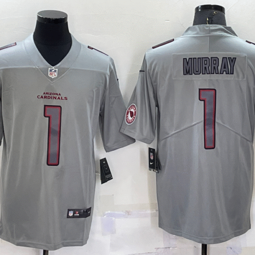 Grey Arizona Cardinals #1 Kyler Murray With Patch Atmosphere Fashion Stitched Jersey - ACJ124