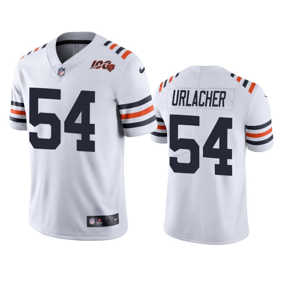 White Chicago Bears #54 Brian Urlacher 2019 100th Season Limited Stitched NFL Jersey - CBJ338