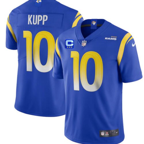 Royal Los Angeles Rams #10 Cooper Kupp 2022 With 3-Star C Patch Vapor Limited Stitched Jersey - LAR187
