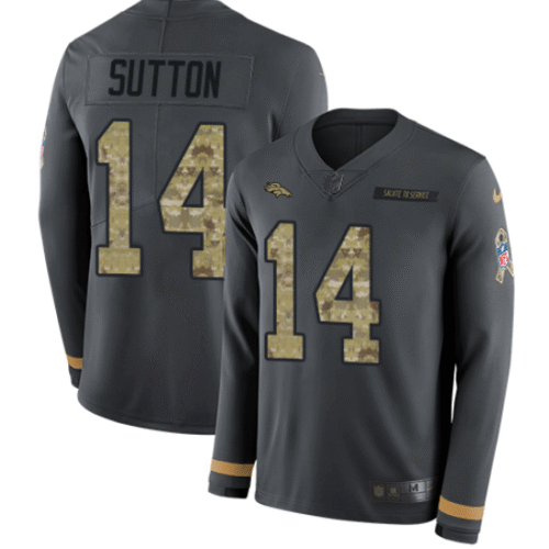 Black Denver Broncos #14 Courtland Nike Broncos #14 Courtland Sutton Long Sleeve Jersey