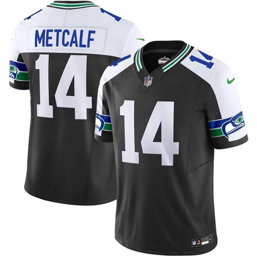 Black Seattle Seahawks #14 DK Metcalf 2023 F.U.S.E. Vapor Throwback Limited Stitched Football Jersey