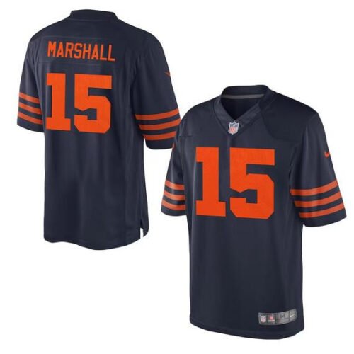 Navy Blue Chicago Bears #15 Brandon Marshall Game Stitched Football Jersey - CBJ80