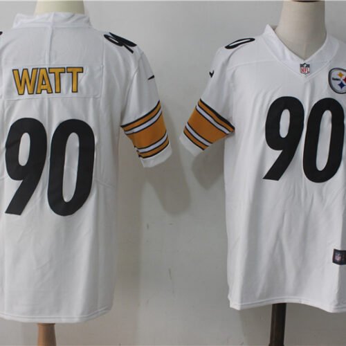 Pittsburgh Steelers #90 T. J. Watt White Stitched NFL Vapor Untouchable Limited Jersey - PSJ751
