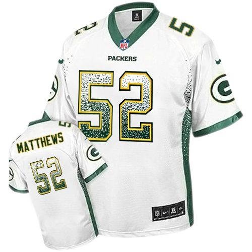 Nike Packers #52 Clay Matthews White Stitched NFL Elite Drift Fashion Jersey - GBJ291