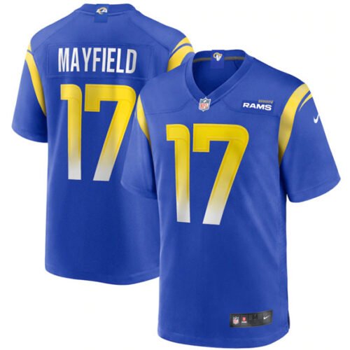 Royal Los Angeles Rams #17 Baker Mayfield Stitched Game Jersey - LAR585