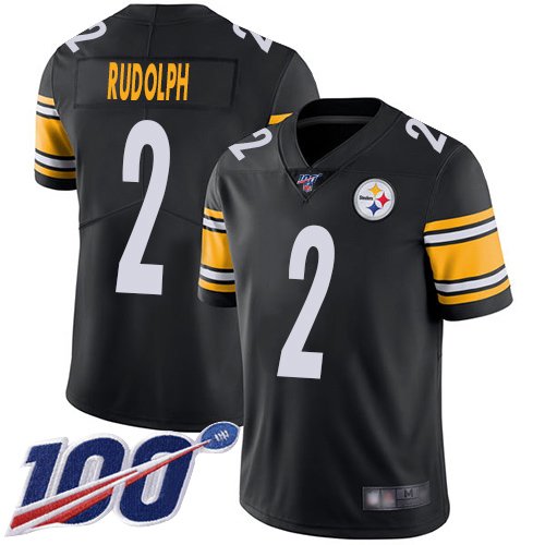 Nike Steelers #2 Mason Rudolph Black Team Color Stitched NFL 100th Season Vapor Limited Jersey - PSJ566