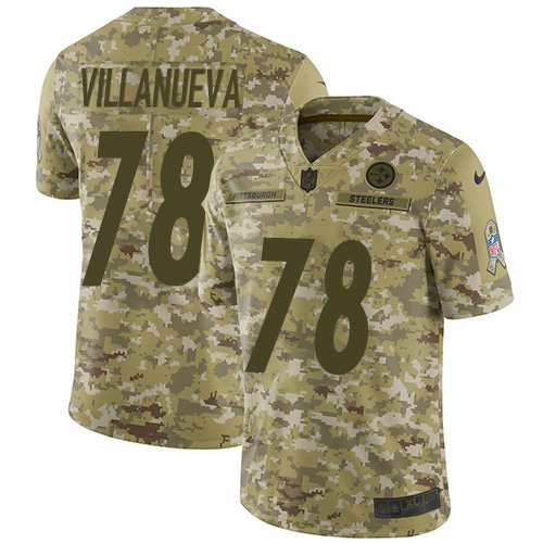 Nike Steelers #78 Alejandro Villanueva Camo Stitched NFL Limited 2018 Salute To Service Jersey - PSJ49