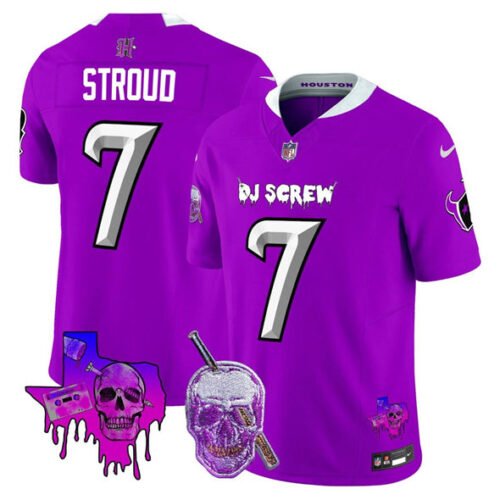 Purple Houston Texans #7 C.J. Stroud F.U.S.E. DJ Screw Vapor Limited Stitched Football Jersey - HTJ24