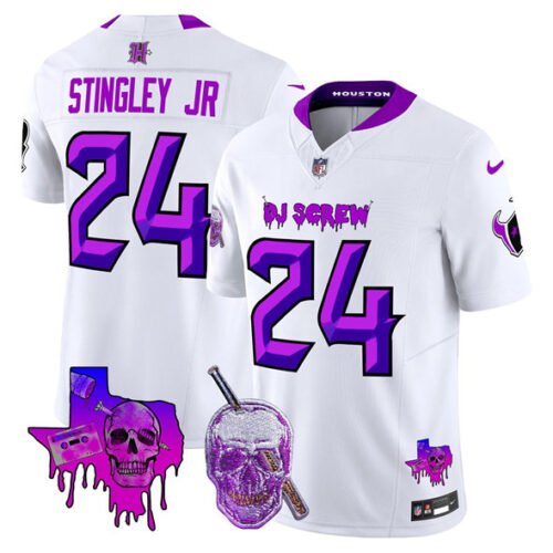 White Houston Texans #24 Derek Stingley Jr. F.U.S.E. DJ Screw Vapor Limited Stitched Football Jersey - HTJ83