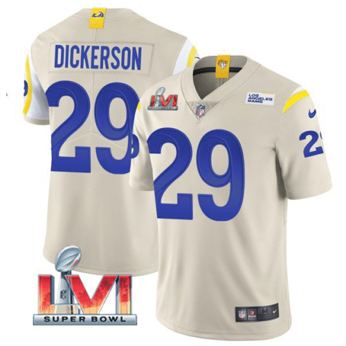 Bone Los Angeles Rams #29 Eric Dickerson 2022 Super Bowl LVI Vapor Limited Stitched Jersey - LAR498