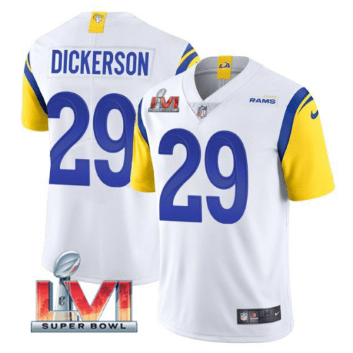 White Los Angeles Rams #29 Eric Dickerson 2022 Super Bowl LVI Vapor Limited Stitched Jersey - LAR603