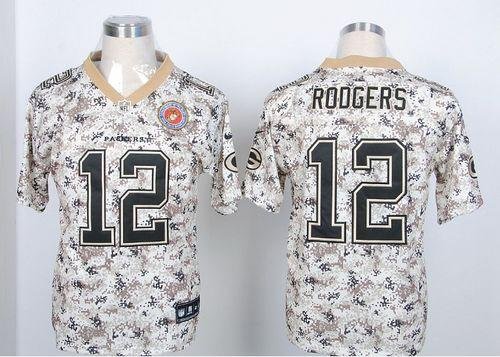 Nike Packers #12 Aaron Rodgers Camo USMC Stitched NFL Elite Jersey - GBJ100