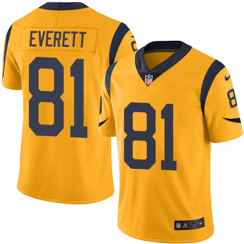 Nike Rams #81 Gerald Everett Gold Stitched NFL Limited Rush Jersey - LAR69