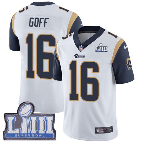 Nike Rams #16 Jared Goff White Super Bowl LIII Bound Stitched NFL Vapor Untouchable Limited Jersey - LAR299