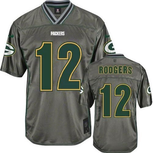 Nike Packers #12 Aaron Rodgers Grey Stitched NFL Elite Vapor Jersey - GBJ110