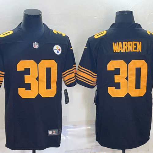 Black Pittsburgh Steelers #30 Jaylen Warren Color Rush Stitched Jersey - PSJ253