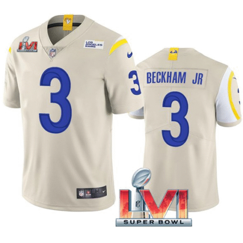 Bone Los Angeles Rams #3 Odell Beckham Jr. 2022 Super Bowl LVI Vapor Limited Stitched Jersey - LAR493