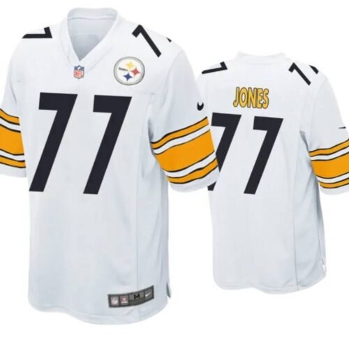 White Pittsburgh Steelers #77 Broderick Jones Stitched Game Jersey - PSJ412