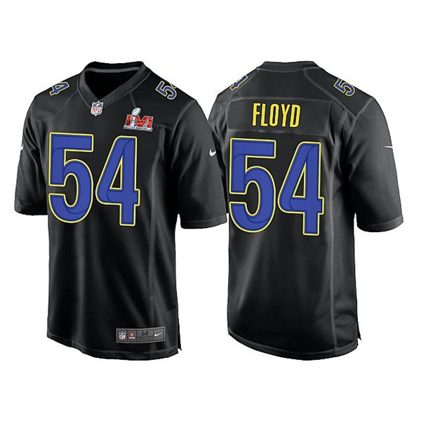 Black Los Angeles Rams  #54 Leonard Floyd 2022 Super Bowl LVI Game Stitched Jersey - LAR275