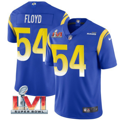 Royal Los Angeles Rams #54 Leonard Floyd 2022 Super Bowl LVI Vapor Limited Stitched Jersey - LAR119