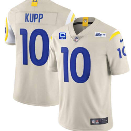 Cream Los Angeles Rams #10 Cooper Kupp 2022 With 3-Star C Patch Vapor Limited Stitched Jersey - LAR175