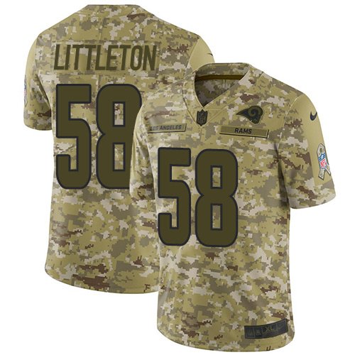Nike Rams #58 Cory Littleton Camo Stitched NFL Limited 2018 Salute To Service Jersey - LAR45