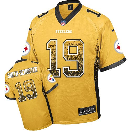 Nike Steelers #19 JuJu Smith-Schuster Gold Stitched NFL Elite Drift Fashion Jersey - PSJ71