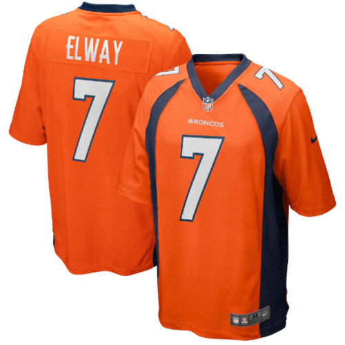 Orange Denver Broncos #7 John Elway Game Retired Player Stitched Jersey