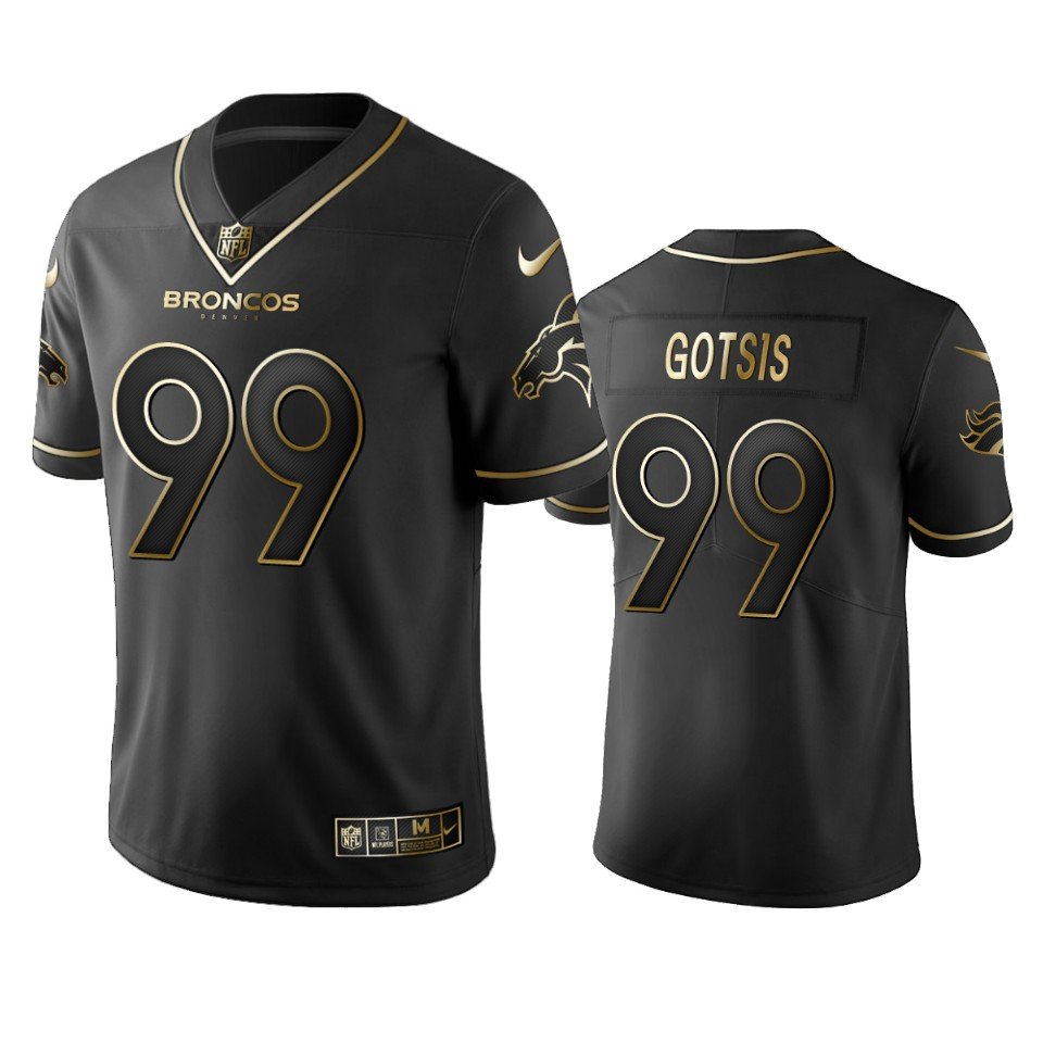 Broncos #99 Adam Gotsis Stitched NFL Vapor Untouchable Limited Black Golden Jersey