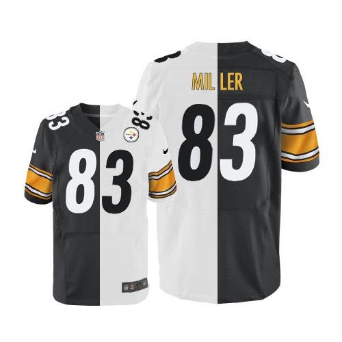 Nike Steelers #83 Heath Miller White/Black Stitched NFL Elite Split Jersey - PSJ339