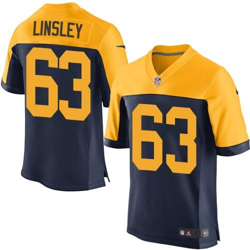 Nike Packers #63 Corey Linsley Navy Blue Alternate Stitched NFL New Elite Jersey - GBJ351