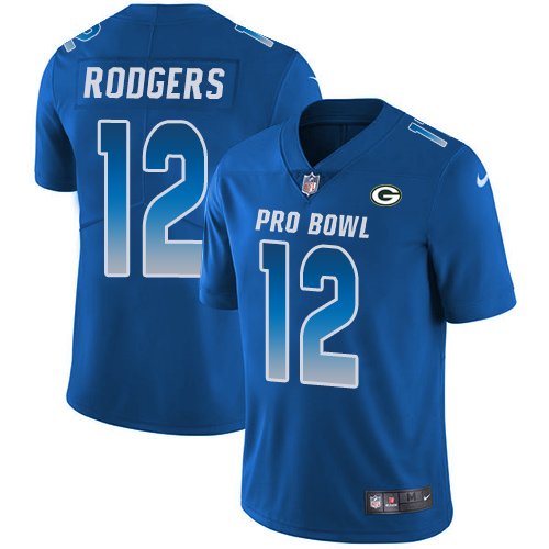Nike Packers #12 Aaron Rodgers Royal Stitched NFL Limited NFC 2019 Pro Bowl Jersey - GBJ108