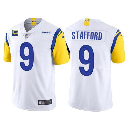 White Los Angeles Rams #9 Matthew Stafford 2022 With 4-Star C Patch Vapor Untouchable Limited Stitched Jersey - LAR465