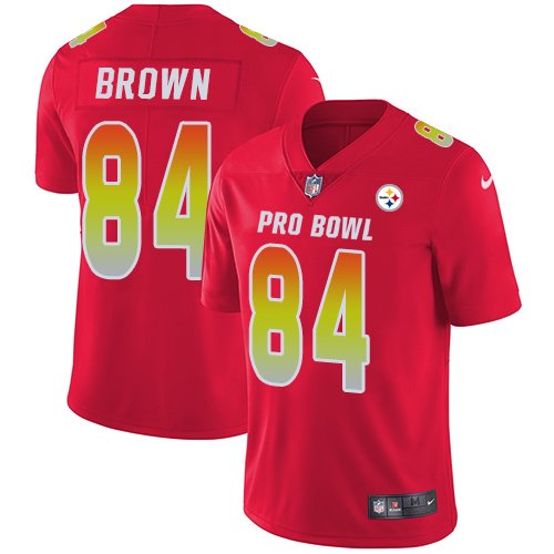Nike Steelers #84 Antonio Brown Red Stitched NFL Limited AFC 2019 Pro Bowl Jersey - PSJ827