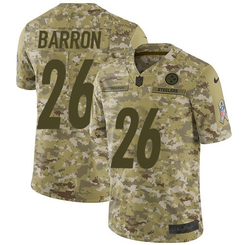 Nike Steelers #26 Mark Barron Camo Stitched NFL Limited 2018 Salute To Service Jersey - PSJ178