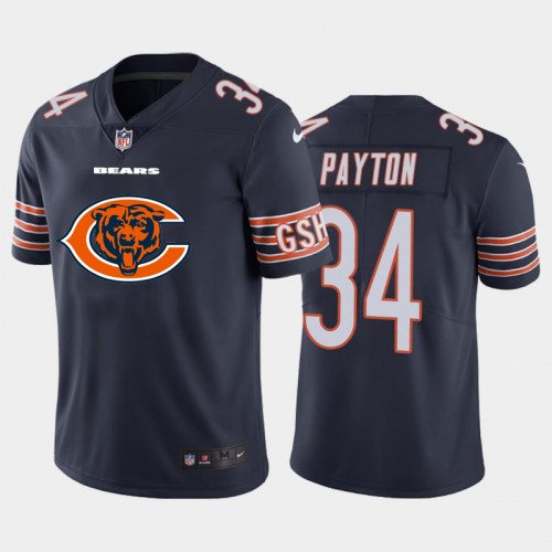 Chicago Bears #34 Walter Payton Navy 2020 Team Big Logo Limited Stitched Jersey - CBJ145