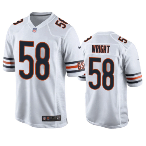 White Chicago Bears #58 Darnell Wright Stitched Football Game Jersey - CBJ135