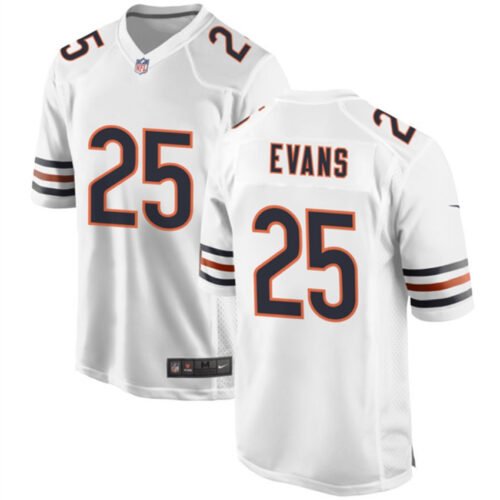 White Chicago Bears #25 Darrynton Evans Stitched Football Game Jersey - CBJ624