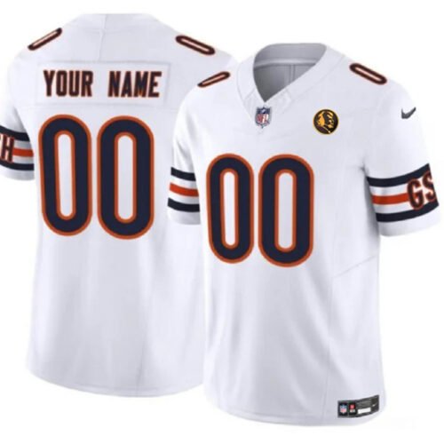 White Chicago Bears Active Player Custom 2023 F.U.S.E. With John Madden Patch Vapor Limited Stitched Football Jersey - CBJ29