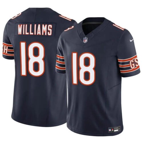 Navy Chicago Bears #18 Caleb Williams 2024 Draft F.U.S.E. Vapor Stitched Football Jersey - CBJ325